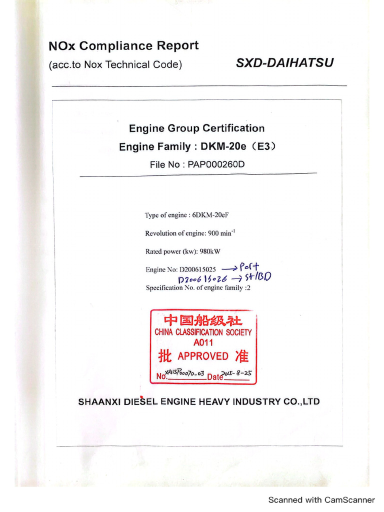 Nox Compliance Report (DKM-20e (E3) ) | PDF
