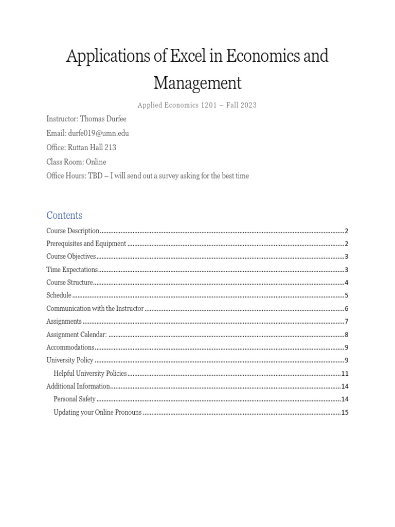 Excel for Economics and Management | PDF | Microsoft Excel | Plagiarism