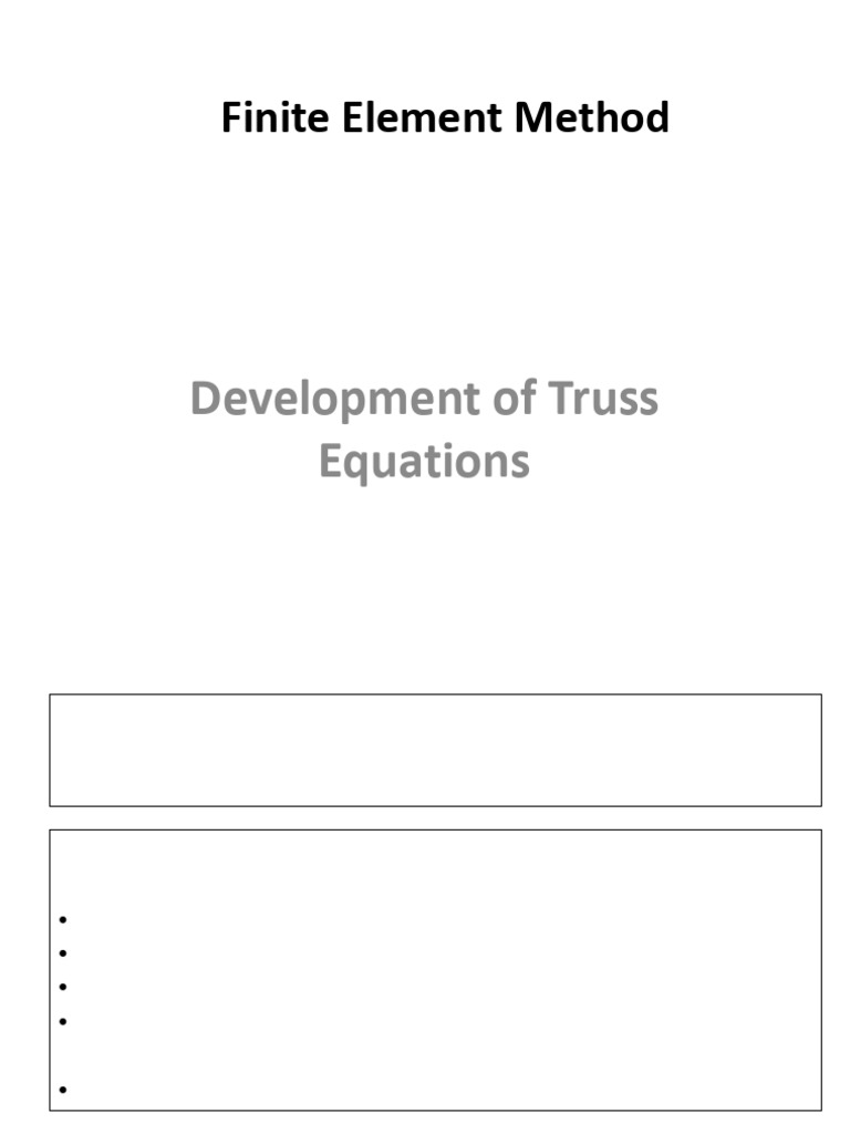 Truss Analysis Using Finite Element Method | PDF | Truss | Finite ...