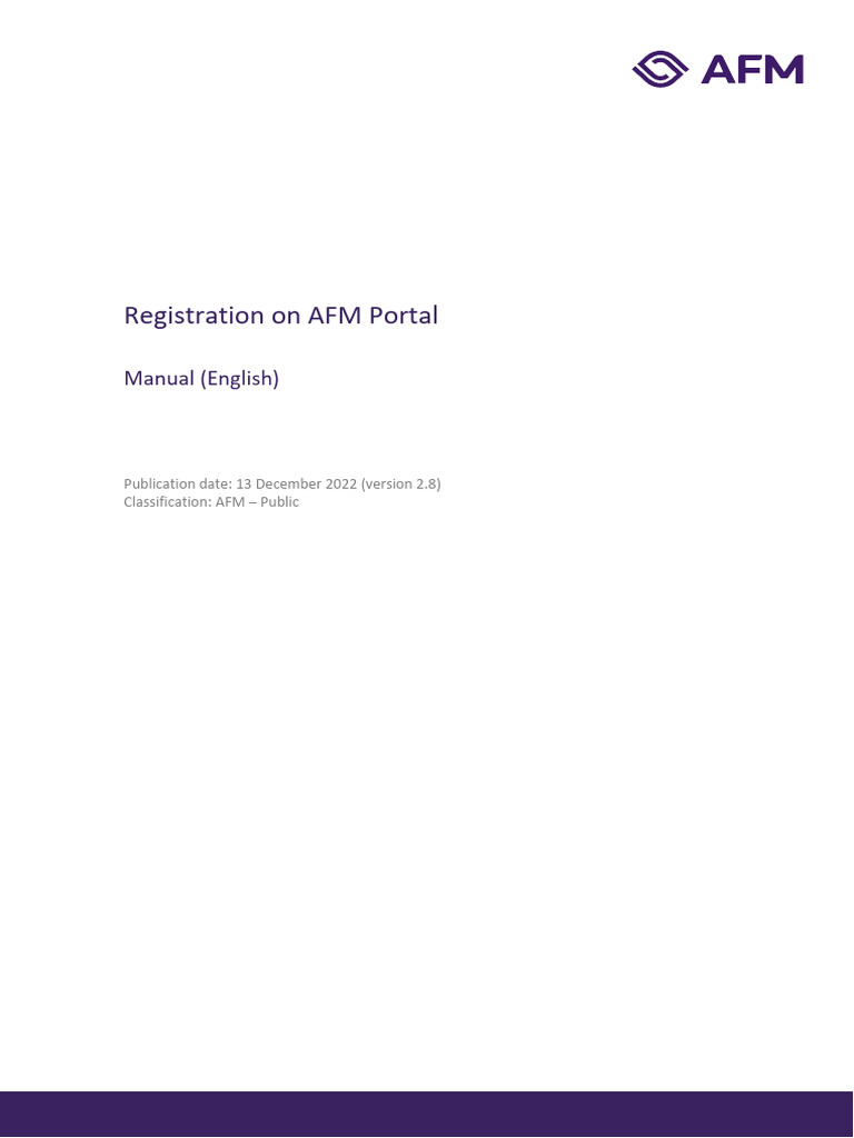 AFM Portal Account Registration Guide | PDF | Password | Computing