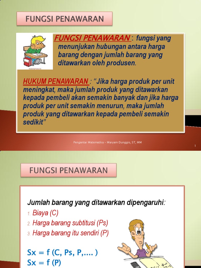 Fungsi PenawaranMatematika Ekonomi PDF