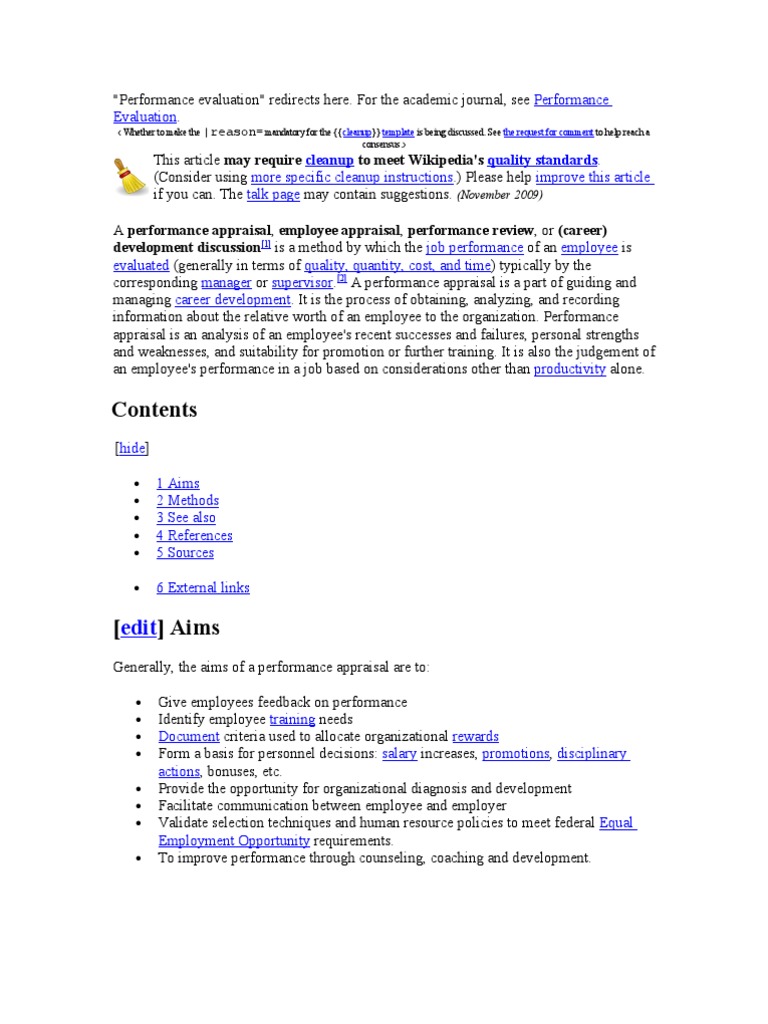 Performance Appraisal Overview | PDF | Performance Appraisal | Employment
