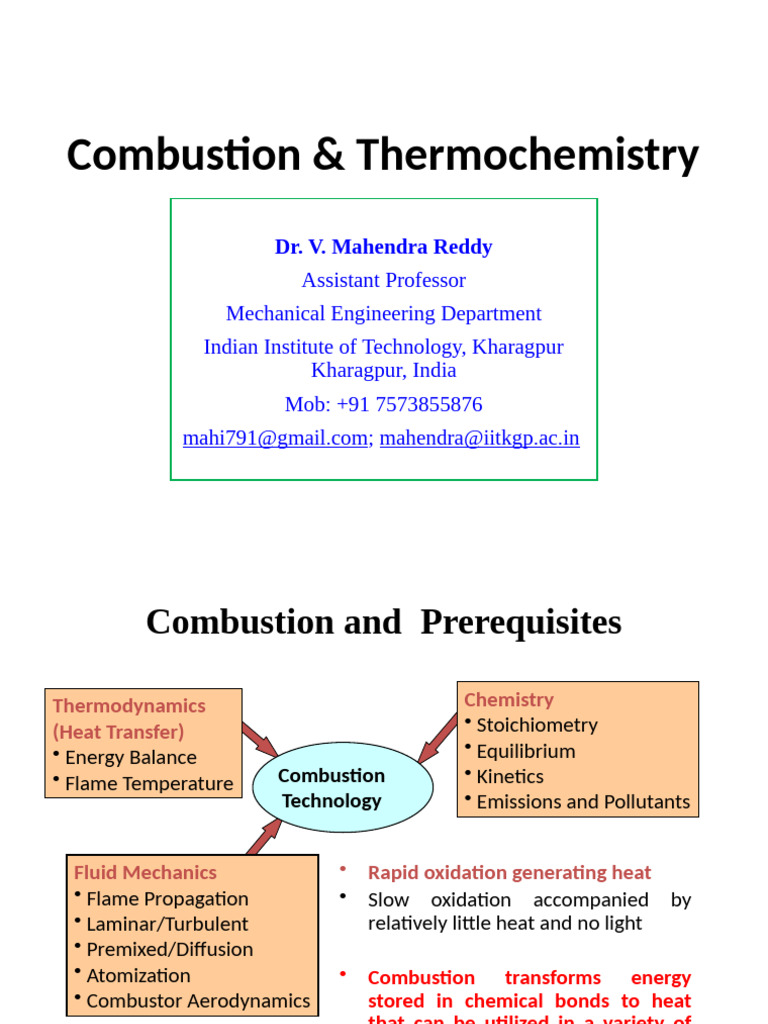 Combustion Fundamentals and Thermodynamics | PDF | Combustion ...