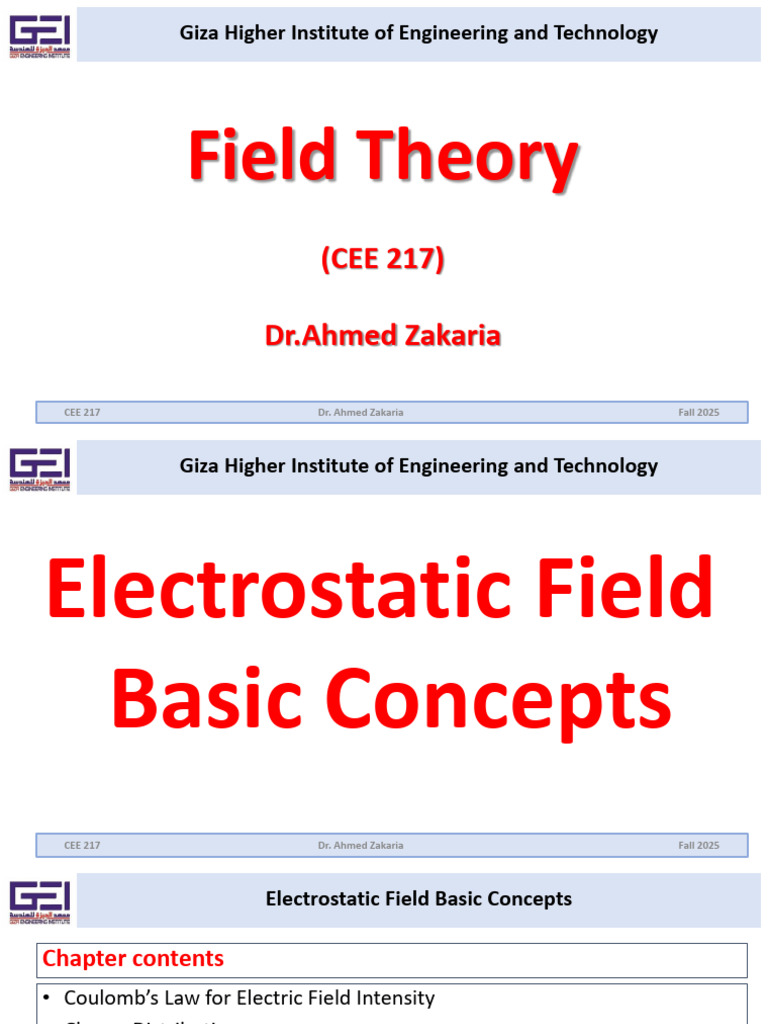 Electrostatic Field Concepts and Examples | PDF | Divergence | Electric ...