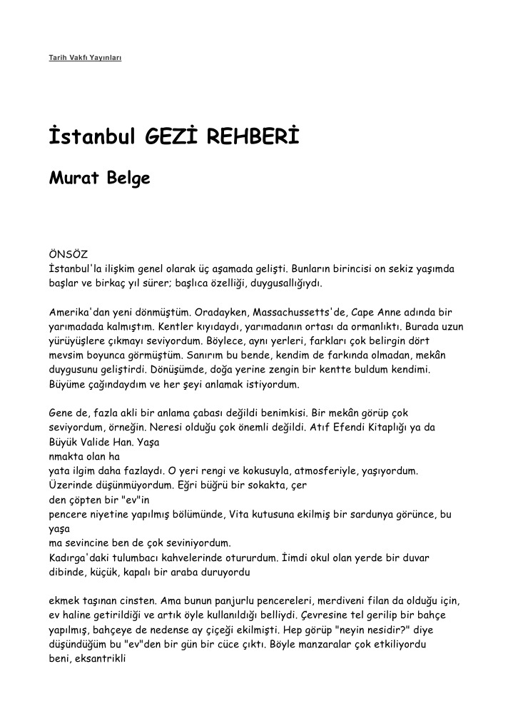 murat belge istanbul gezi rehberi