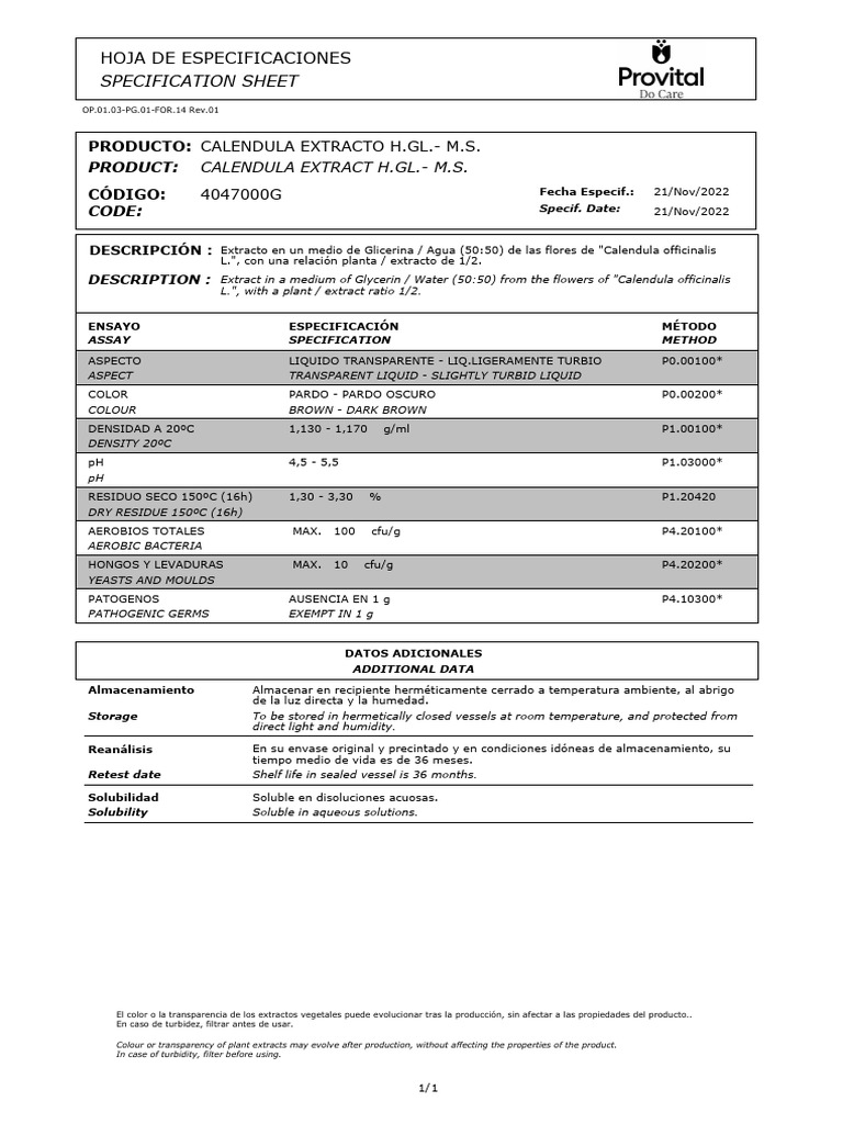 CALENDULA ft40470ml | PDF | Química Física