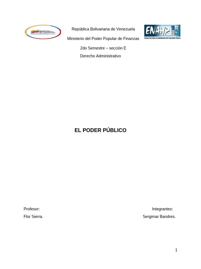 Estructura del Poder Público en Venezuela | PDF | Formas de gobierno ...