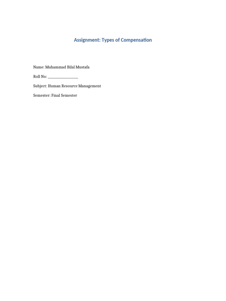 Types of Employee Compensation Explained | PDF