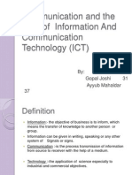 Communication and The Role of ICT