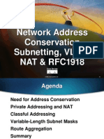 Network Address Conservation Subnetting, VLSM, NAT & RFC1918