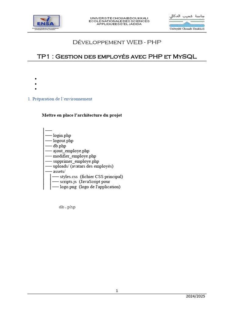 Gestion des employés avec PHP et MySQL | PDF