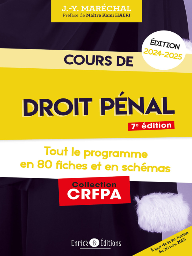 Cours de Droit Pénal 2024-2025 (Jean-Yves Maréchal) (Z-Library) | PDF ...