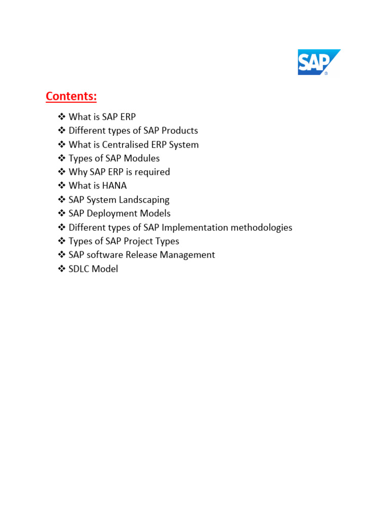 Overview of SAP ERP Systems and Modules | PDF | Software Development ...