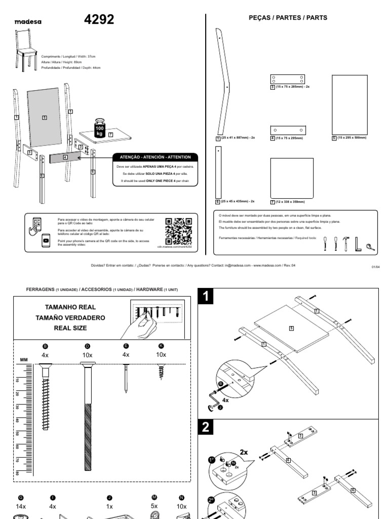 Montagem de Móvel: Instruções e Peças | PDF