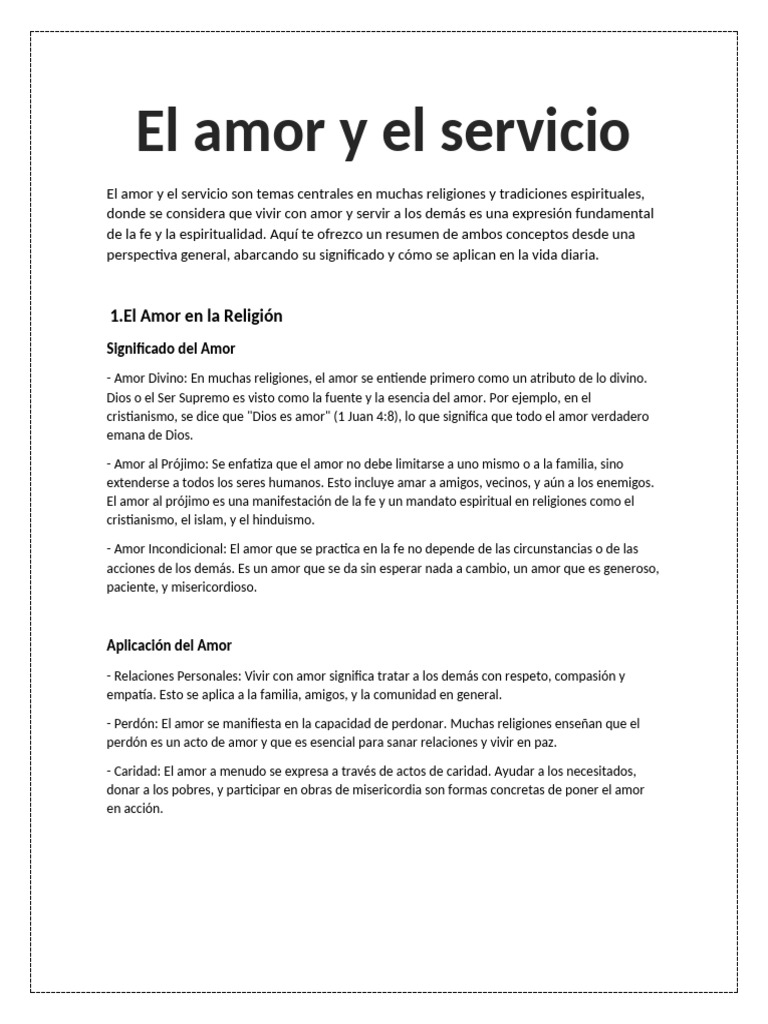 El Amor y El Servicio | PDF | Amor | Divinidad