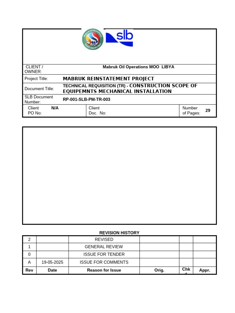 RP-001-SLB-PM - Equıpment Mechanical Installatıon | PDF