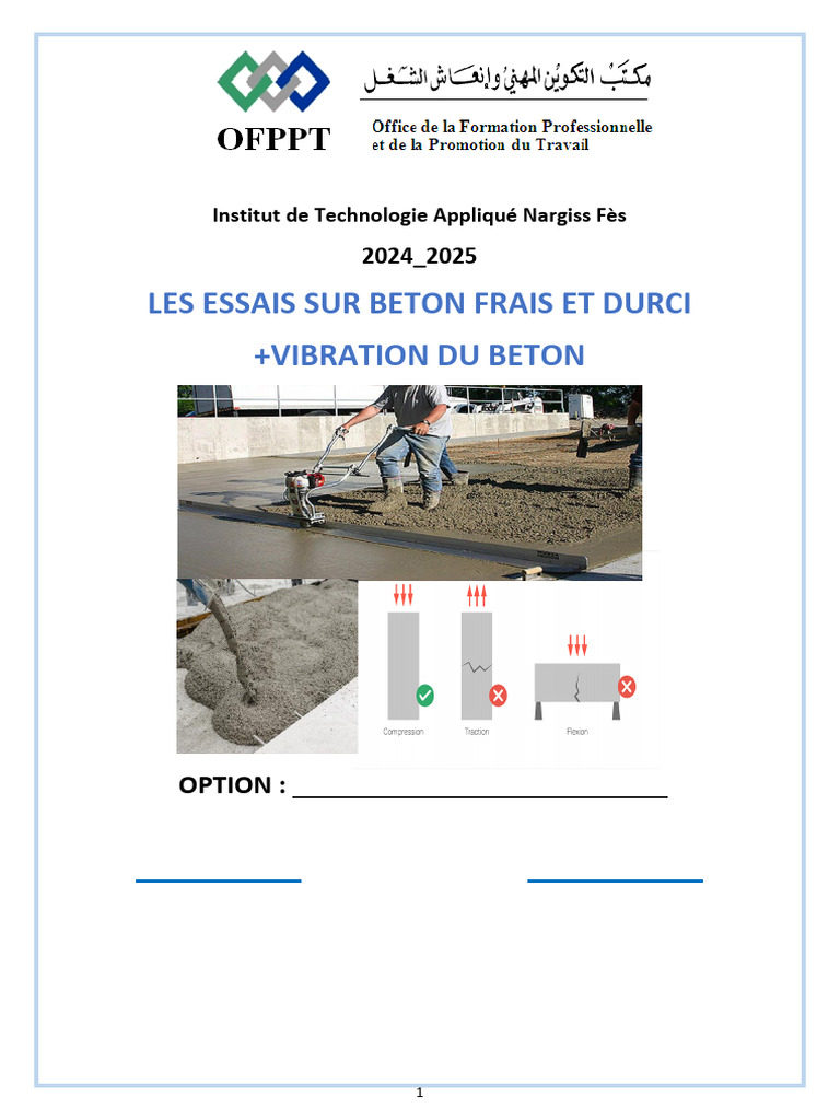 Essais sur le béton frais et durci | PDF | Béton | Ingénierie civile