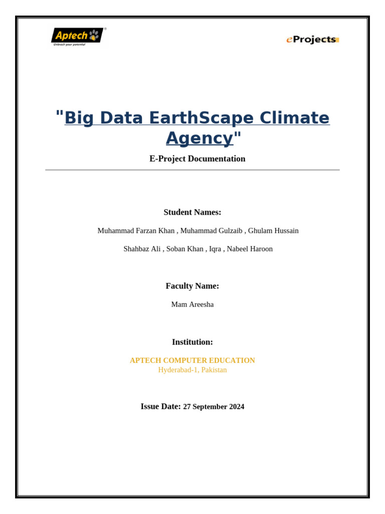 Big Data Climate Agency Project Report | PDF | Security | Computer Security