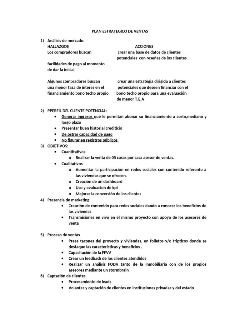 Plan Estrategico de Ventas | PDF | Business | Economias