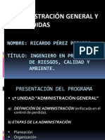 Introduccion Materia Administración General y de Pérdida