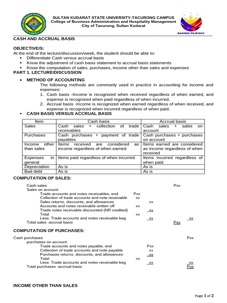 13-CASH-AND-ACCRUAL-BASIS | PDF | Accrual | Basis Of Accounting