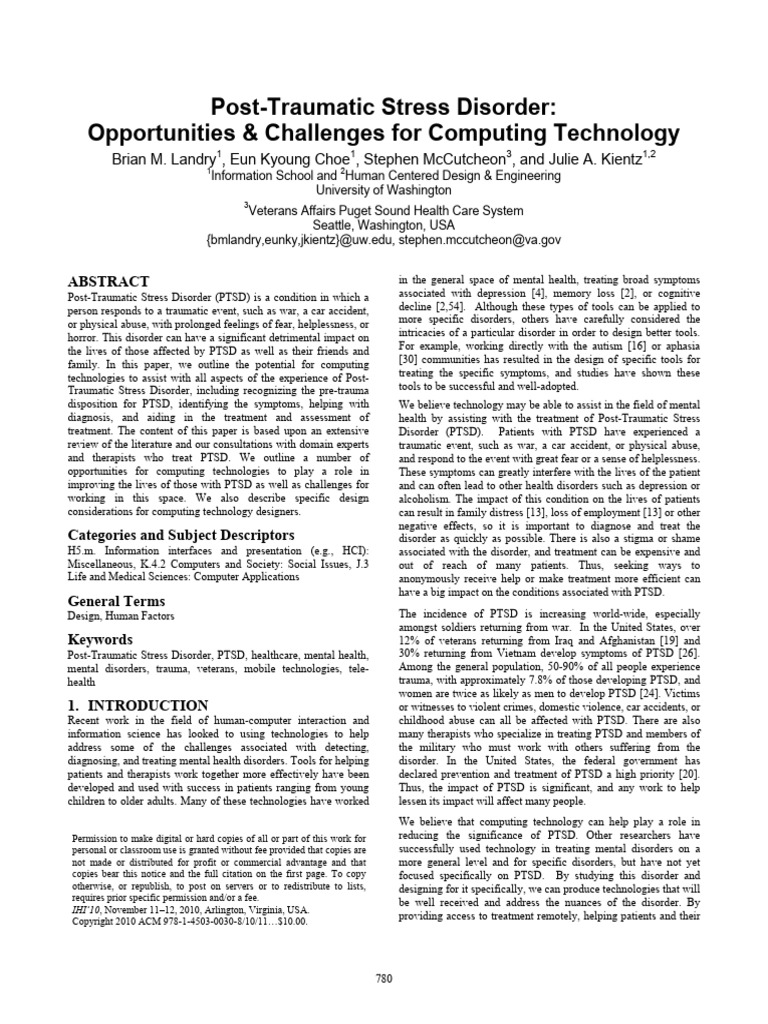 Post-Traumatic Stress Disorder | PDF | Psychological Trauma | Mental ...
