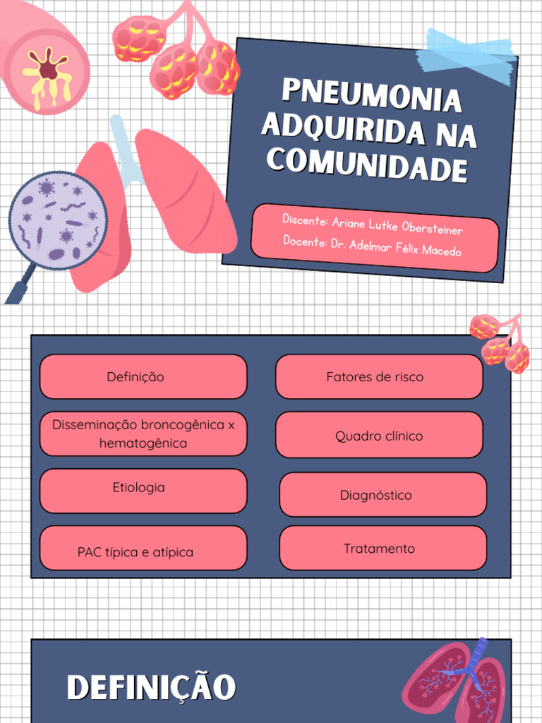 Pneumonia Adquirida na Comunidade: Diagnóstico e Tratamento | PDF ...