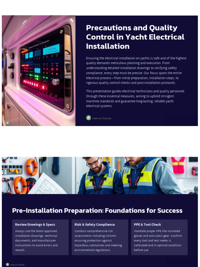 Yacht Electrical Installation Quality Control | PDF | Electrical Wiring ...