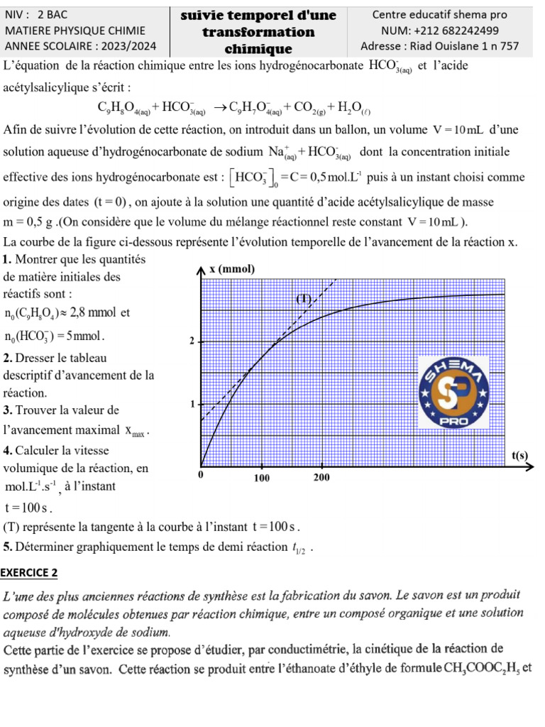 Suivi d'une transformation chimique 2BAC | PDF