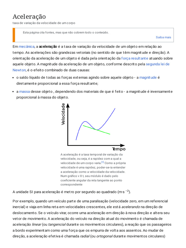 O que é Aceleração na Mecânica | PDF | Aceleração | Velocidade