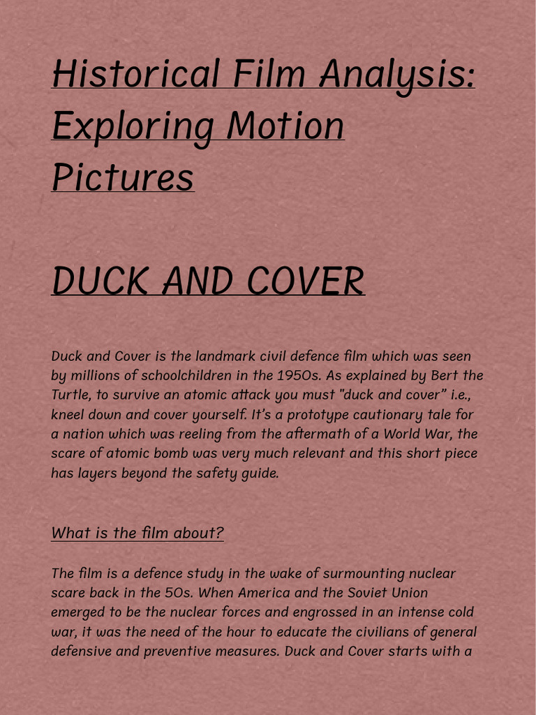 Duck and Cover: A Cold War Cautionary Tale | PDF
