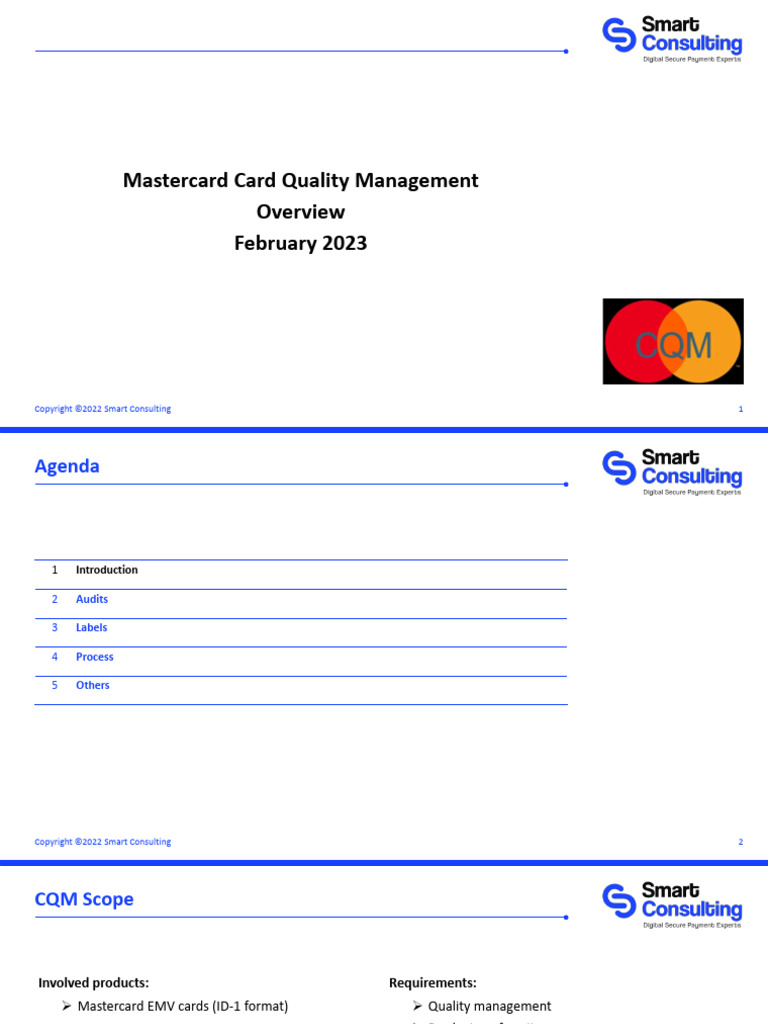 Mastercard Card Quality Management Guide | PDF | Audit | Emv