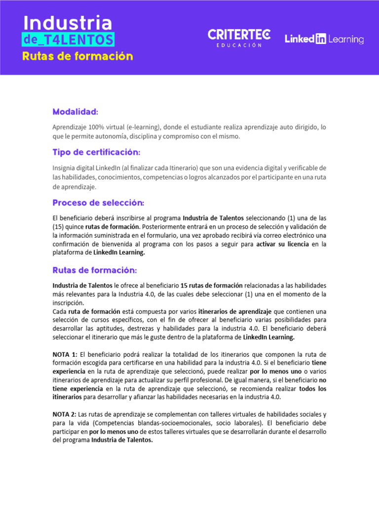 PDF Rutas de Formacion Linkedin Learning | PDF | Informática