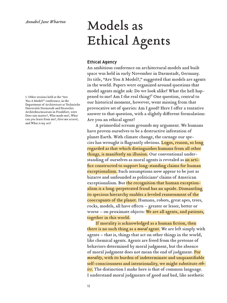 Wharton ModelsAsEthicalAgents Log56 | PDF | Prison | Morality