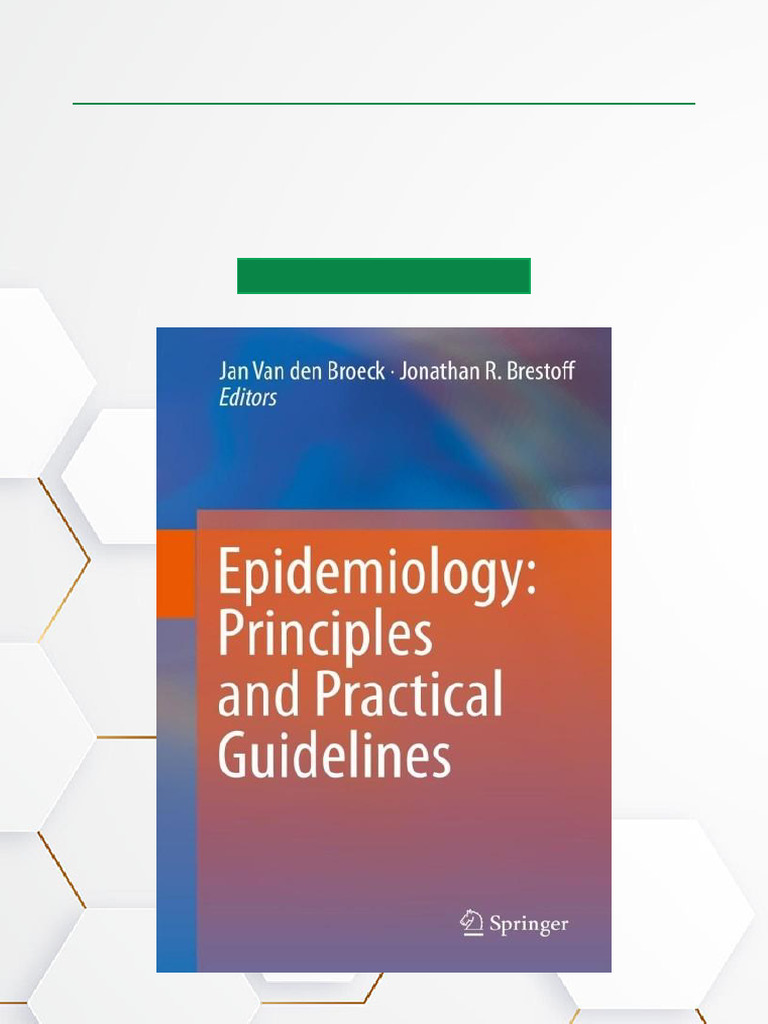 Epidemiology Principles and Practical Guidelines Full Ebook Access ...