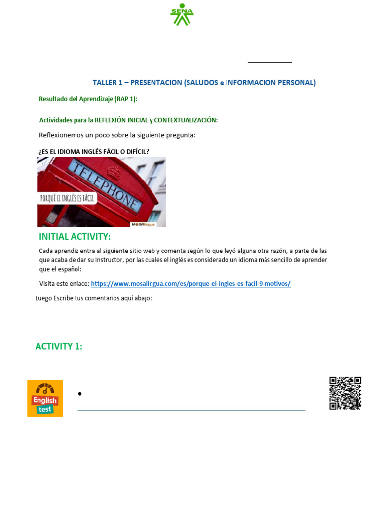 Taller 1 - Presentacion | PDF