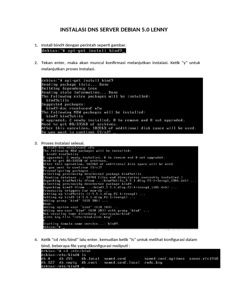 Panduan Instalasi DNS Server Debian 5.0 | PDF