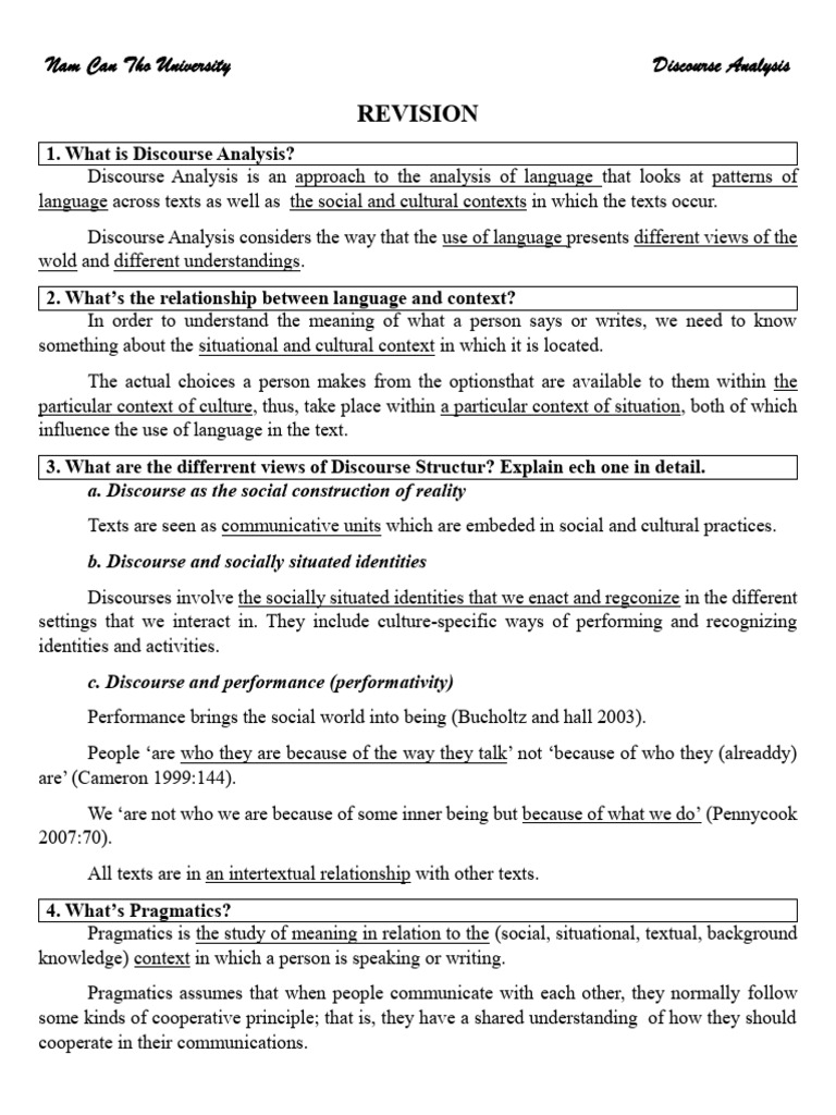 Discourse Analysis Overview and Concepts | PDF | Linguistics | Semiotics