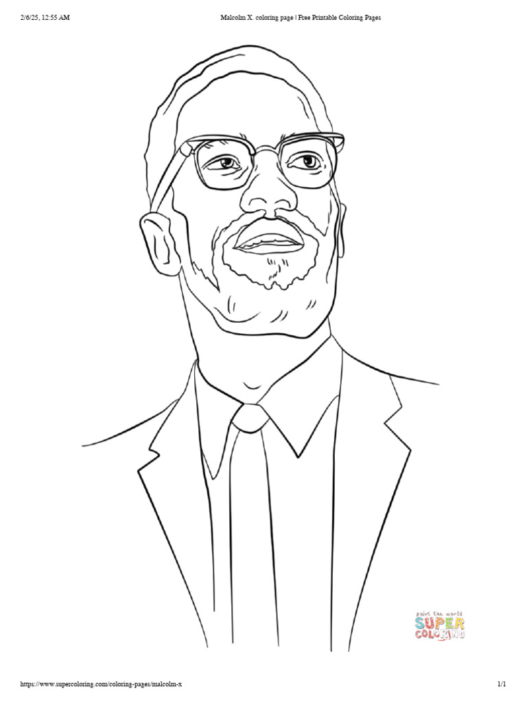 Malcolm X. Coloring Page - Free Printable Coloring Pages | PDF