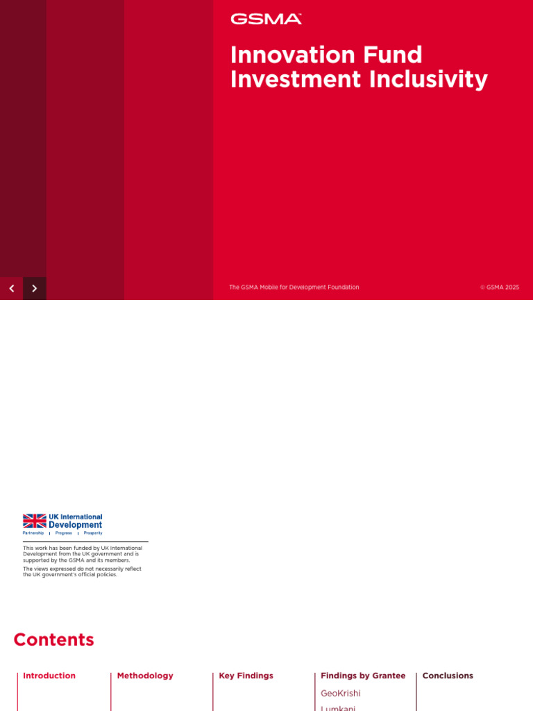 GSMA Innovation Fund Impact Study | PDF | Climate Resilience | Employment