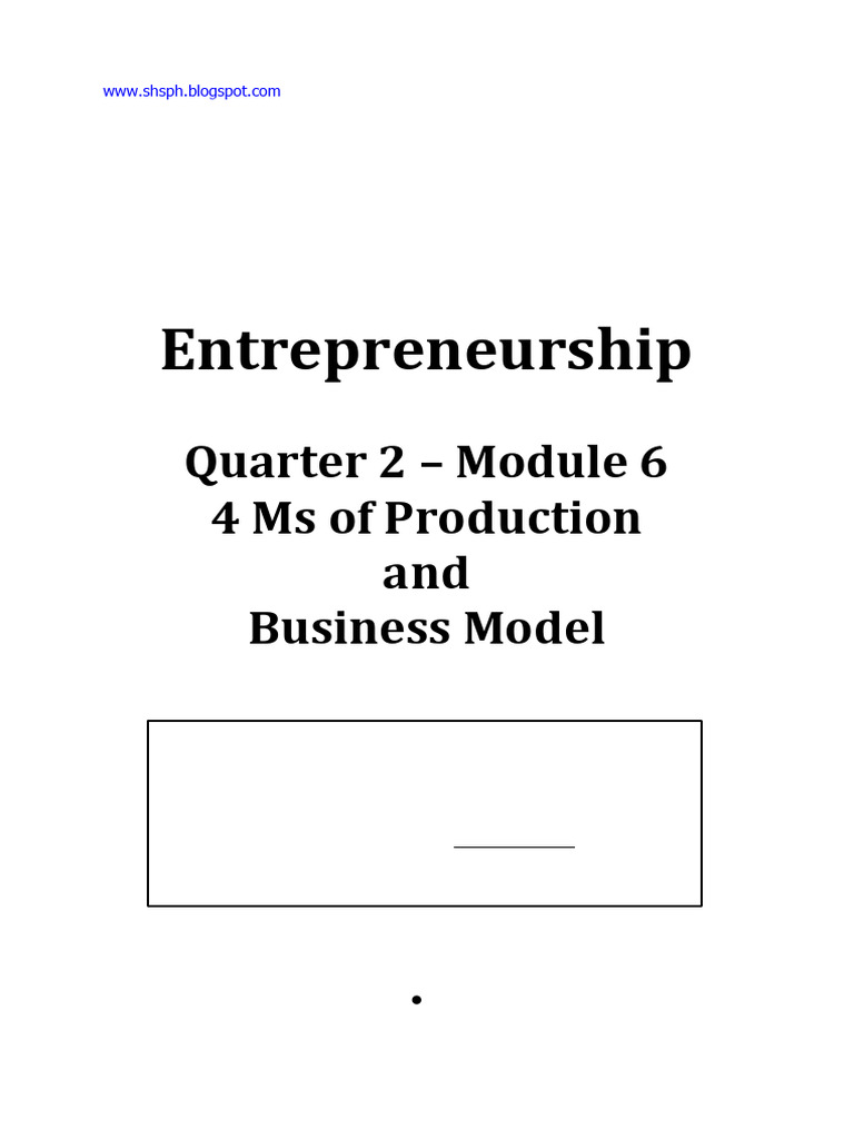 4Ms of Production in Business Models | PDF | Business Model | Supply Chain