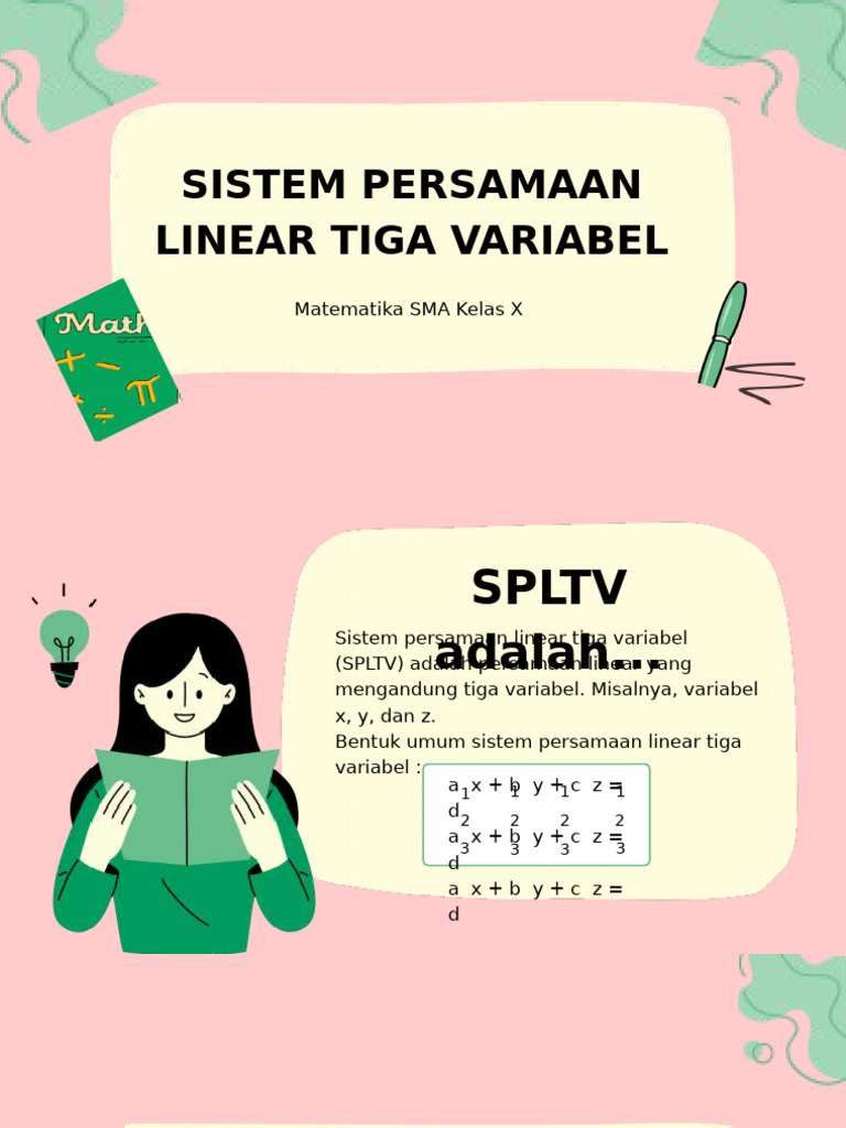 Penyelesaian SPLTV Tiga Variabel | PDF