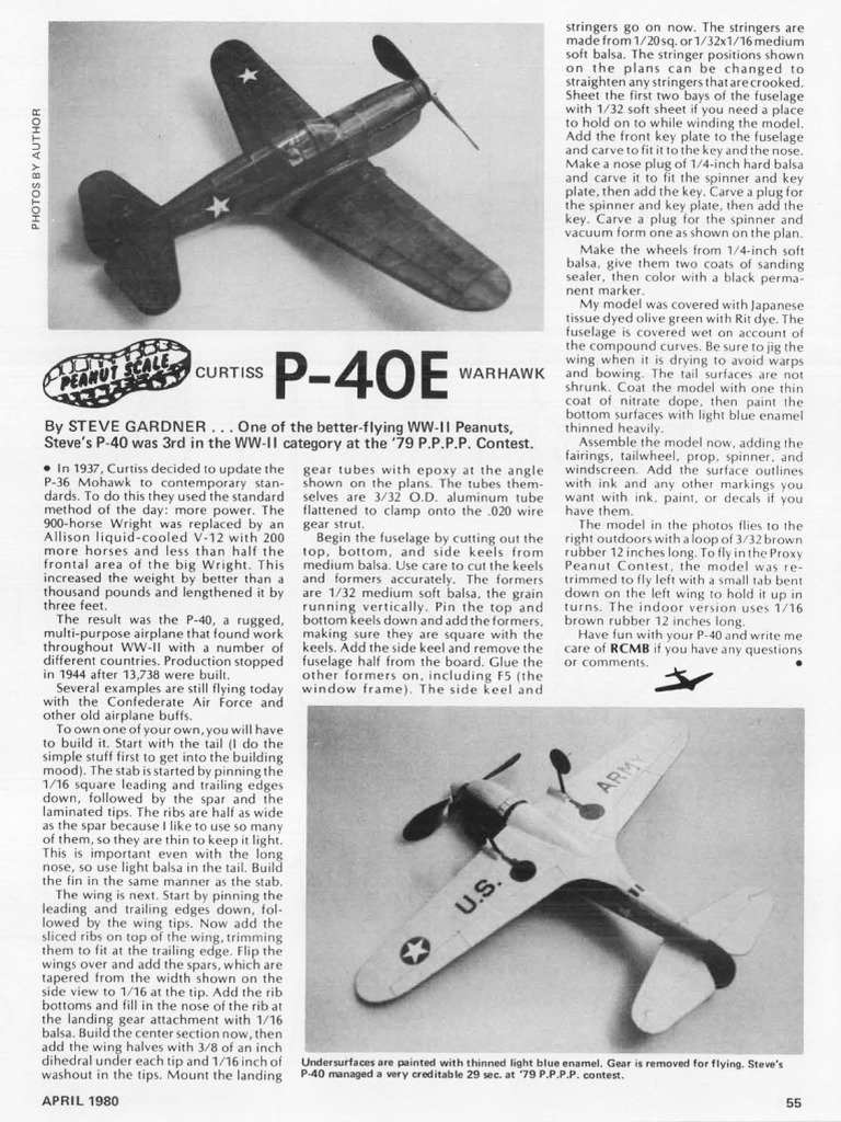 Curtiss P40 Warhawk Oz16037 Article PDF