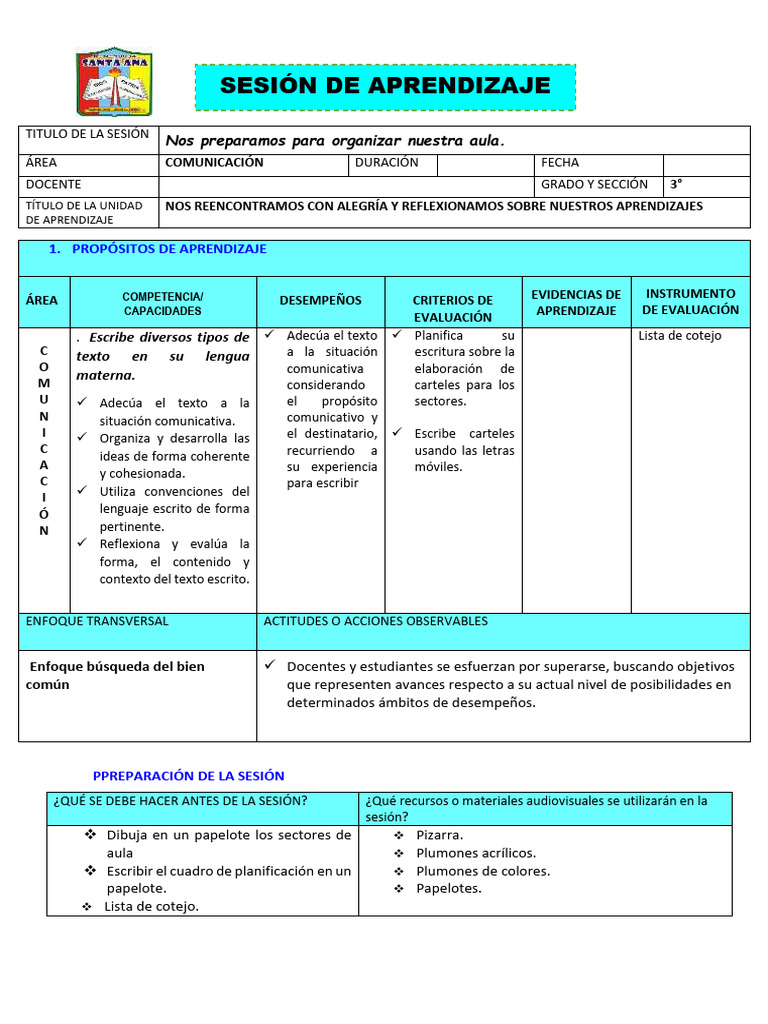 Organización del Aula en 3° Grado | PDF | Salón de clases | Aprendizaje
