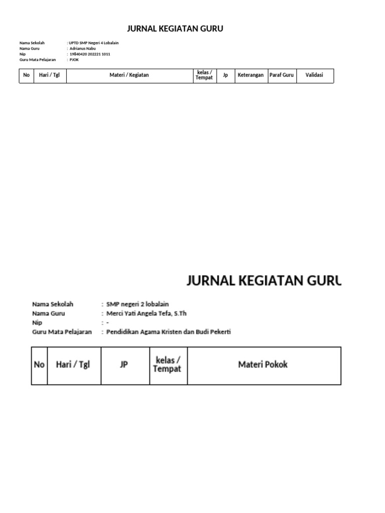 Jurnal Mengajar Guru | PDF