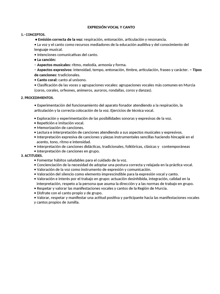 Técnicas de Canto y Expresión Vocal | PDF