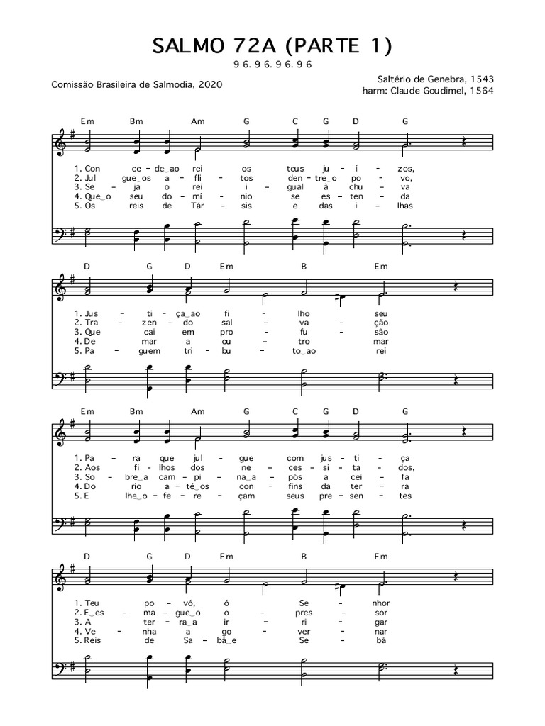 Salmo 72A Partitura 4 Vozes | PDF