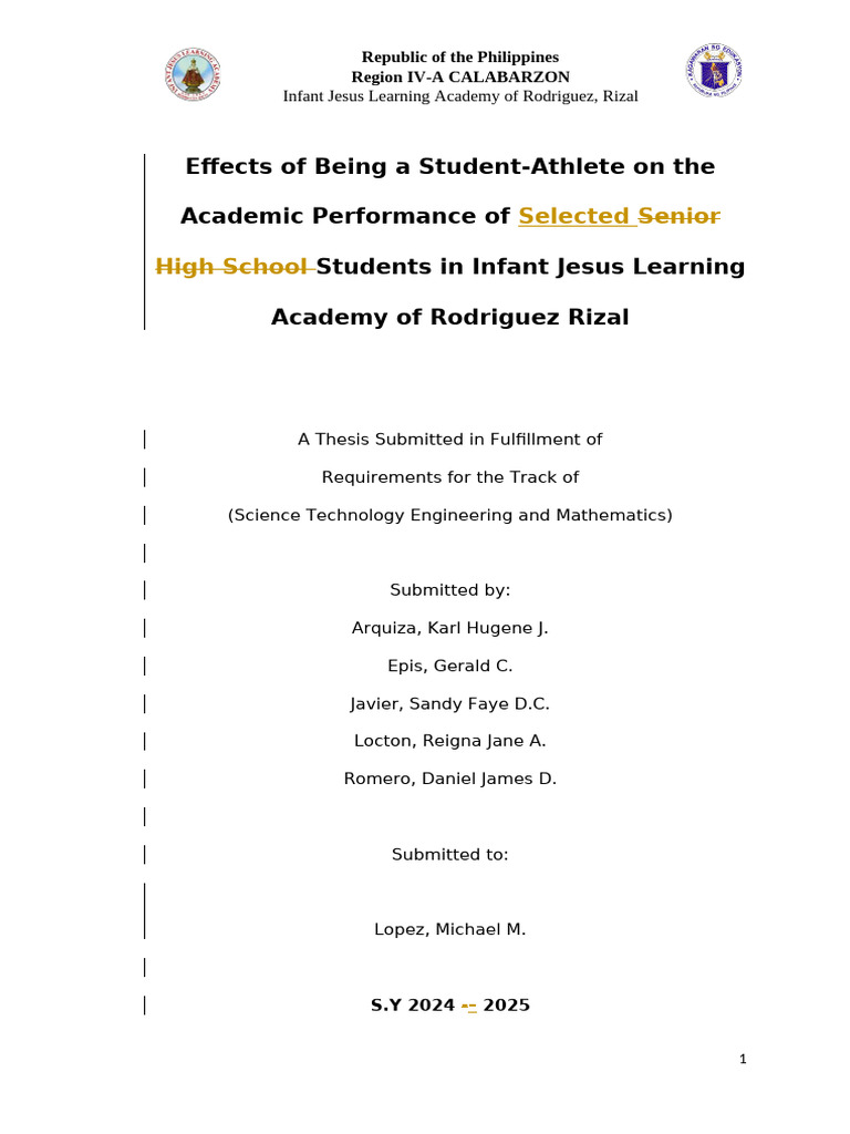 The Effects of Being Student Athlete | PDF | Learning | Sports