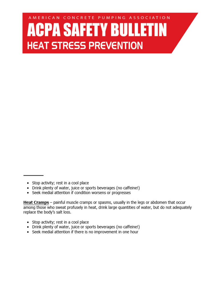 Safety Bulletin Heatstress | PDF | Hyperthermia | Hypothermia