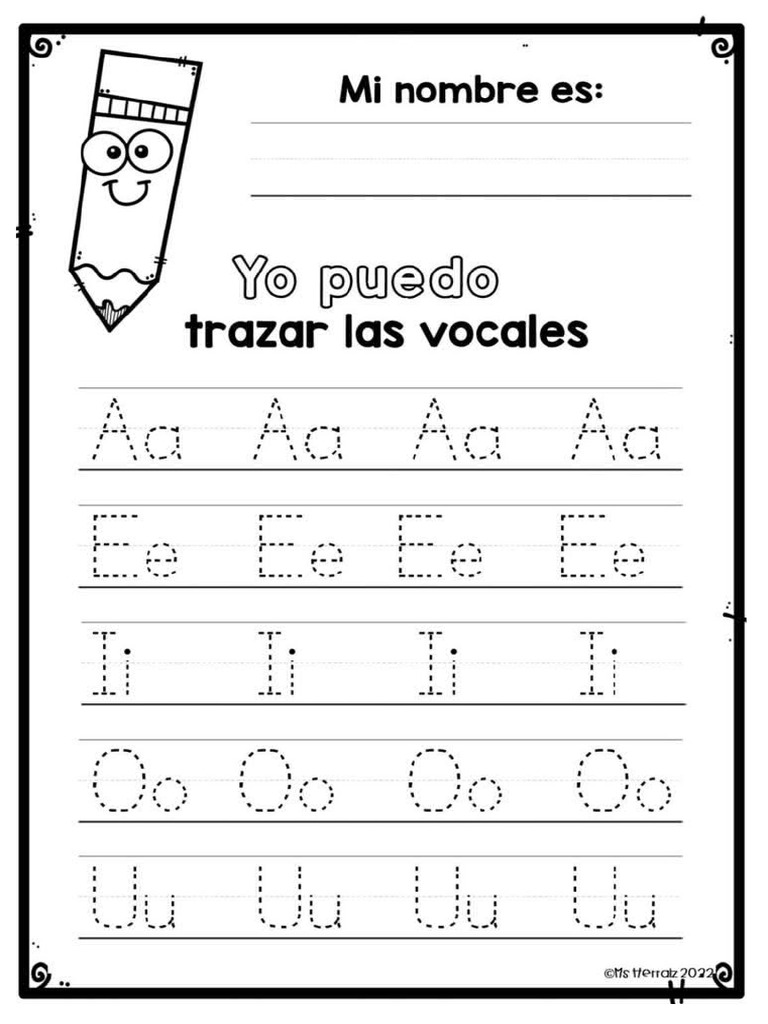 Las Vocales y Caligrafía para Niños Preescolar | PDF